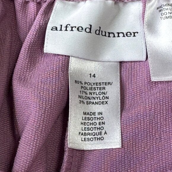 Alfred Dunner Womens Mauve Corduroy Pull-On Pants Size 14 Crop  27" inseam - Picture 5 of 8